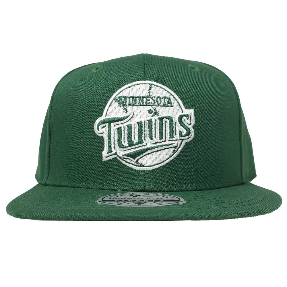Minnesota Twins Mitchell & Ness MLB Fitted‎ 7 3/8 Flatbill Cap Hat Green NWT